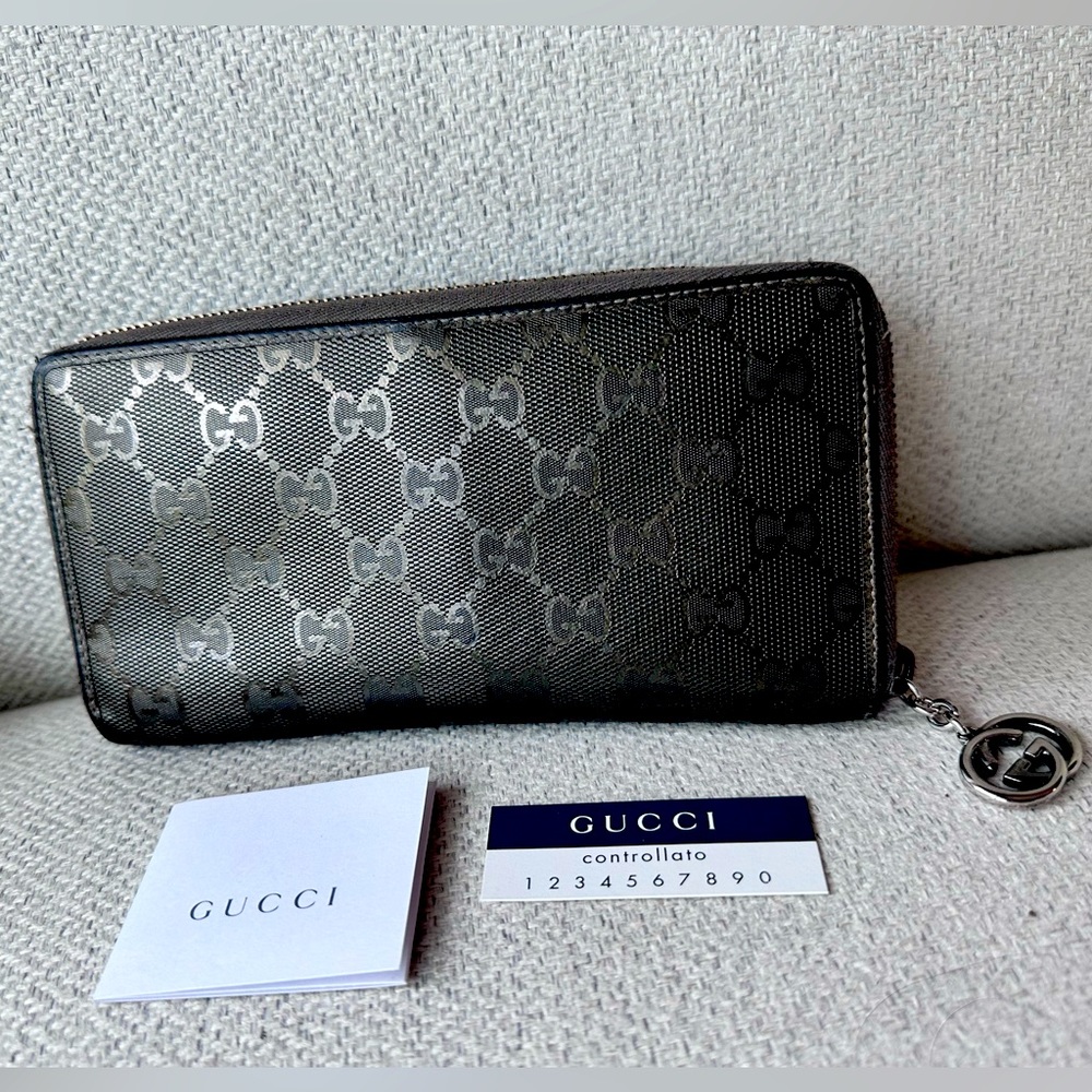 Gucci GG Gucissima Chocolate Brown Canvas Wallet